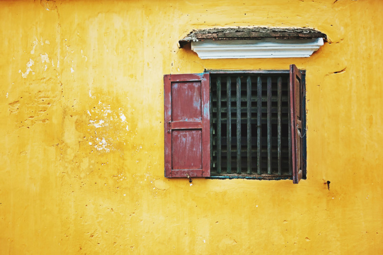 yellow wall window
